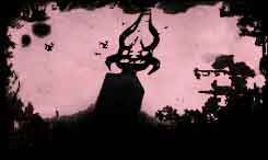 The swamps black between